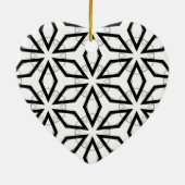 Wit Zwart en Zilver Geometrisch patroon Keramisch Ornament (Achterkant)