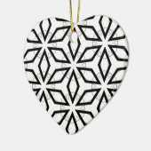 Wit Zwart en Zilver Geometrisch patroon Keramisch Ornament (Links)