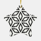 Wit Zwart en Zilver Geometrisch patroon Keramisch Ornament (Achterkant)