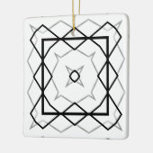 Wit Zwart en Zilver Geometrisch patroon Keramisch Ornament (Links)
