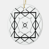 Wit Zwart en Zilver Geometrisch patroon Keramisch Ornament (Links)