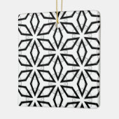Wit Zwart en Zilver Geometrisch patroon Keramisch Ornament (Links)