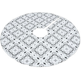 Wit Zwart en Zilver Geometrisch patroon Kerstboom Rok