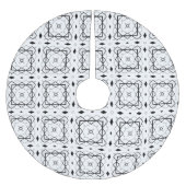 Wit Zwart en Zilver Geometrisch patroon Kerstboom Rok (Voorkant)