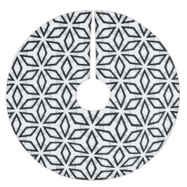Wit Zwart en Zilver Geometrisch patroon Kerstboom Rok