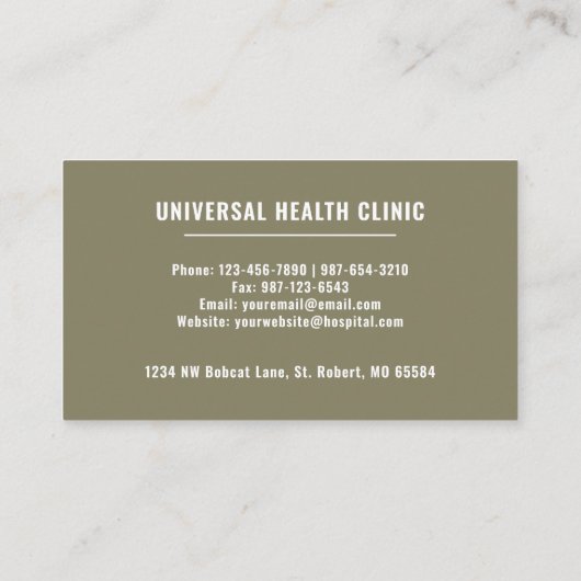 Wit Zwart Esthetische Dark Sage Groen Fancy Visitekaartje (Achterkant)