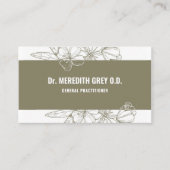 Wit Zwart Esthetische Dark Sage Groen Fancy Visitekaartje (Voorkant)