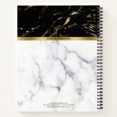 Wit & Zwart Faux Marmer combinatie Notitieboek (Achterkant)
