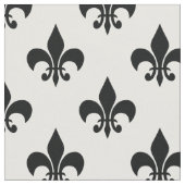 Wit Zwart Fleur-de-lis Textiel Stof (Close Up)