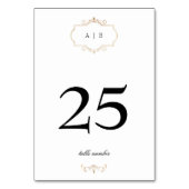 Wit Zwart Formeel Gouden Kam Monogram Bruiloft Kaart (Achterkant)