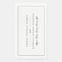Wit Zwart Formeel Kalligrafie Elegant Ingelijst Servet
