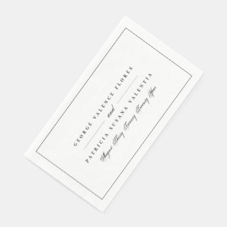 Wit Zwart Formeel Kalligrafie Elegant Ingelijst Servet