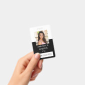 Wit Zwart Foto ID Naam Titel Barcode Verticaal Badge (Handheld)