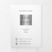 Wit zwart foto logo QR code zakelijke brochure Drieluik Kaart (Cover)