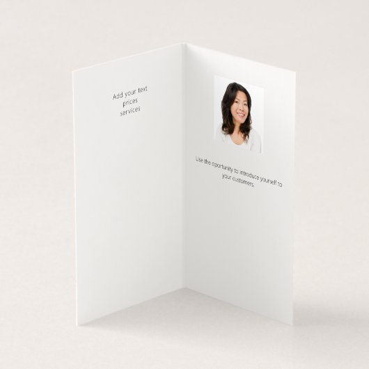 Wit zwart foto logo QR code zakelijke brochure Kaart (Binnen)