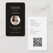 Wit / Zwart Foto Sociale QR Code Visitekaartje (Voorkant / Achterkant)