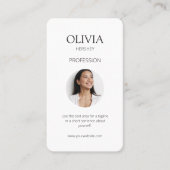 Wit / Zwart Foto Sociale QR Code Visitekaartje (Voorkant)