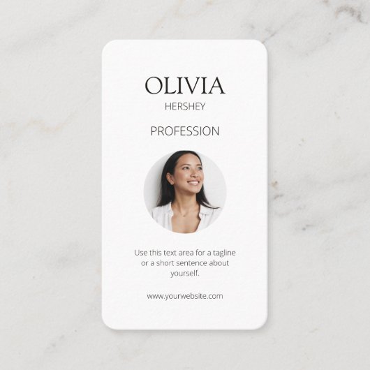 Wit / Zwart Foto Sociale QR Code Visitekaartje (Voorkant)