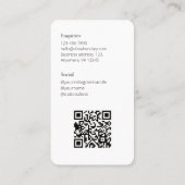 Wit / Zwart Foto Sociale QR Code Visitekaartje (Achterkant)