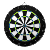 Wit, Zwart, Geel en Blauw Metaalkooi Dartboard Dartbord (Voorkant)