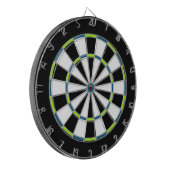 Wit, Zwart, Geel en Blauw Metaalkooi Dartboard Dartbord (Voorkant Links)