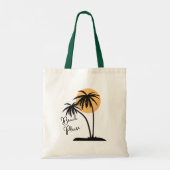 Wit & Zwart Geel Strand Canvas tas (Achterkant)