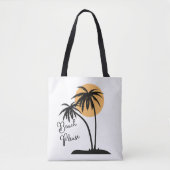 Wit & Zwart Geel Strand Canvas tas (Voorkant)