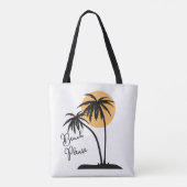 Wit & Zwart Geel Strand Canvas tas (Achterkant)