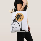 Wit & Zwart Geel Strand Canvas tas (Dichtbij)