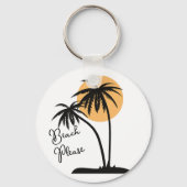 Wit & Zwart Geel Strand Sleutelhanger (Voorkant)