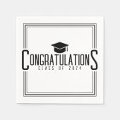 Wit & Zwart Gefeliciteerd Afstudeerklas Servet (Voorkant)