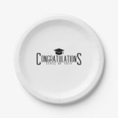 Wit & Zwart Gefeliciteerd met de Diploma-uitreikin Papieren Bordje (Voorkant)