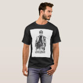 Wit Zwart Geïllustreerd Borstel Gentleman T-shirt (Voorkant volledig)