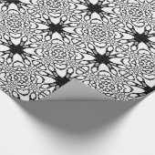 Wit + zwart geometrisch patroon cadeaupapier (Hoek)