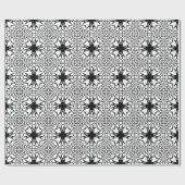 Wit + zwart geometrisch patroon cadeaupapier (Vlak)