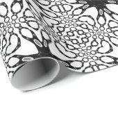 Wit + zwart geometrisch patroon cadeaupapier (Rol Hoek)