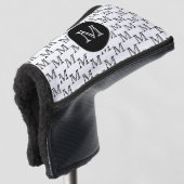Wit & Zwart Gepersonaliseerd Aangepast Monogram Pa Golfheadcover (3/4 voorkant)