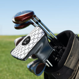 Wit & Zwart Gepersonaliseerd Aangepast Monogram Pa Golfheadcover