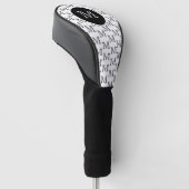 Wit & Zwart Gepersonaliseerd Aangepast Monogram Pa Golfheadcover (Schuin)