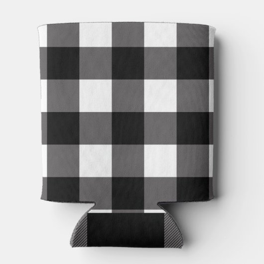 Wit & Zwart geruit Buffalo Plaid Blikjeskoeler (Achterkant)