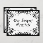Wit Zwart Gotisch Bruiloft Bedankkaart (Voorkant / Achterkant)