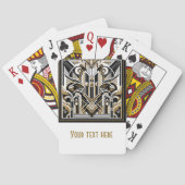 Wit Zwart Goud Art Deco Roaring 20's bruiloft Pokerkaarten (Achterkant)