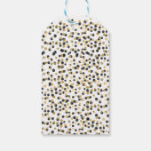 Wit Zwart Goud Confetti Verjaardag Dank u Cadeaulabel (Achterkant)