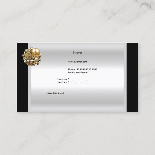 Wit Zwart Goud Elegant Boutique Goud Profiel Visitekaartje (Achterkant)