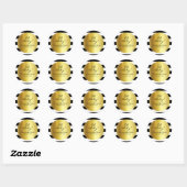 Wit, Zwart, Goud Gestreepte Sticker - Gepersonalis (Vel)