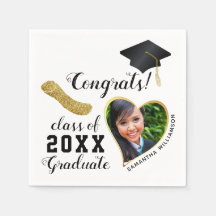 Wit Zwart Goud Klasse van 2025 Afstuderen Afstuder