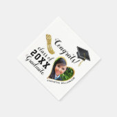 Wit Zwart Goud Klasse van 2025 Afstuderen Afstuder Servet (Hoek)