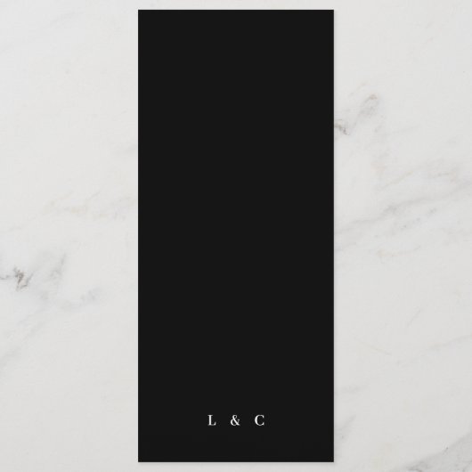 Wit Zwart Goud Moderne Kalligrafie Bruiloft Menu (Achterkant)