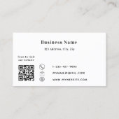 Wit zwart goud qr code business kortingskaartje (Achterkant)