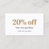 Wit zwart goud qr code business kortingskaartje (Voorkant)